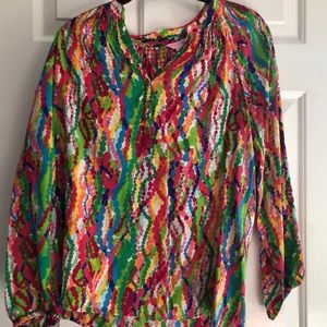 Lily Pulitzer Elsa Silk Top - multi color